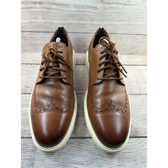 Cole Haan Grand Plus Wingtip Oxford Shoes Mens Size 12M Brown Leather *TRIED ON* main image 8